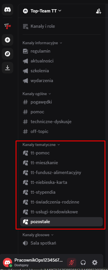 Poruszanie się po forum - kanał typu forum z listą wątków i tagami